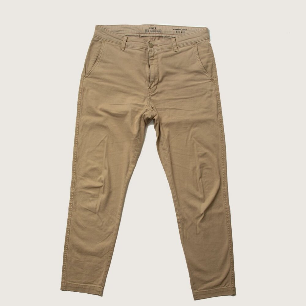Levis Khaki Tan 100% Cotton Chino Pants 33x32